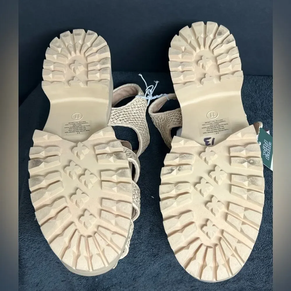 NWT Wild Fable Elide Raffia Fisherman Platform Heels Sandals Size 11